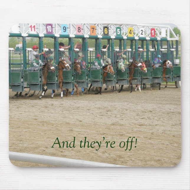 And they're off! mouse pad (Front)