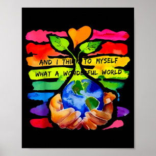 and Think to What A Wonderful World Earth Day Poster