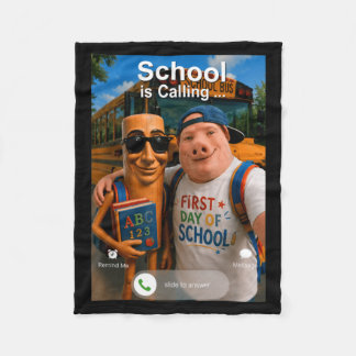 And Tung Tung Tung Sahur Back To School Is Calling Fleece Blanket