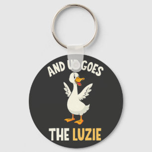 And up Goes The Luzie Funny Goose Lovers  Key Ring