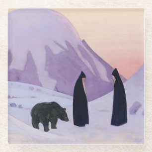 “And We Do Not Fear” by Nicholas Roerich Glass Coaster