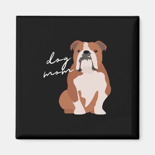 And White English Bulldog Dog Mum Woman  Magnet
