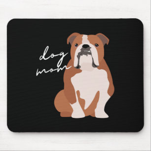 And White English Bulldog Dog Mum Woman  Mouse Pad