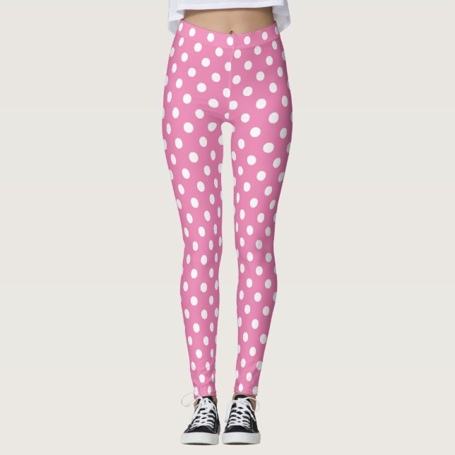  and White Polka Dot Pattern Leggings (Front)