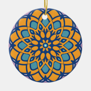 andalous floral mosaic ceramic ornament
