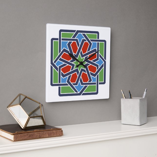 Andalucia 4 square wall clock (Office)