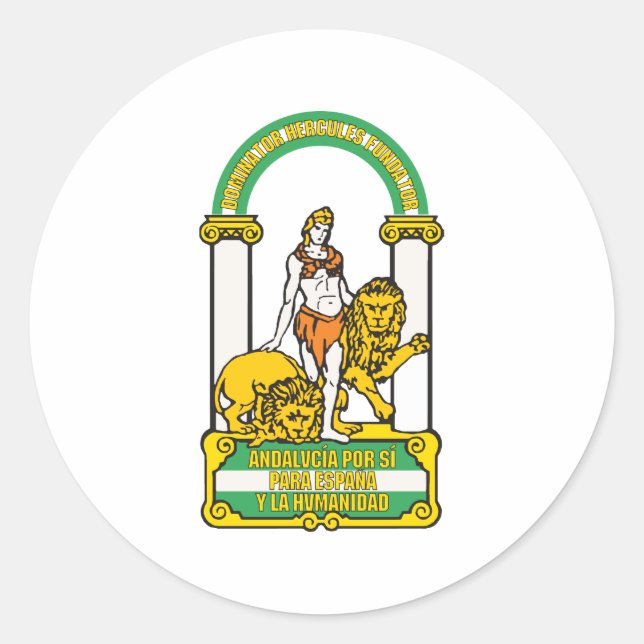 Andalucia Coat Of Arms Classic Round Sticker (Front)