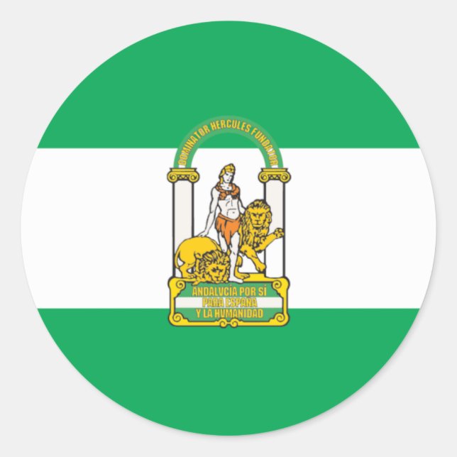 Andalucia Flag Classic Round Sticker (Front)