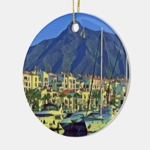 Andalusia - MARBELLA - panorama Ceramic Ornament