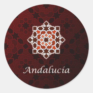 Andalusia, Moroccan tile and ceramic art in Classic Round Sticker