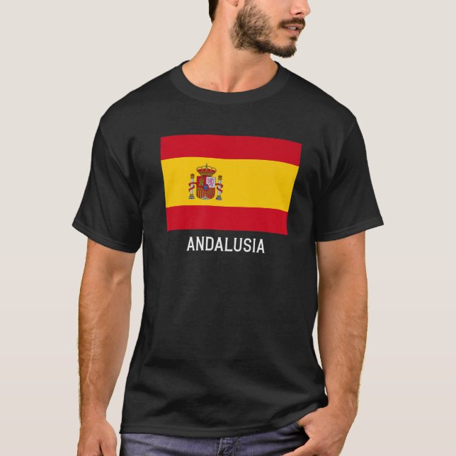 Andalusia Spain Flag Emblem Escudo Bandera Crest T-Shirt (Front)
