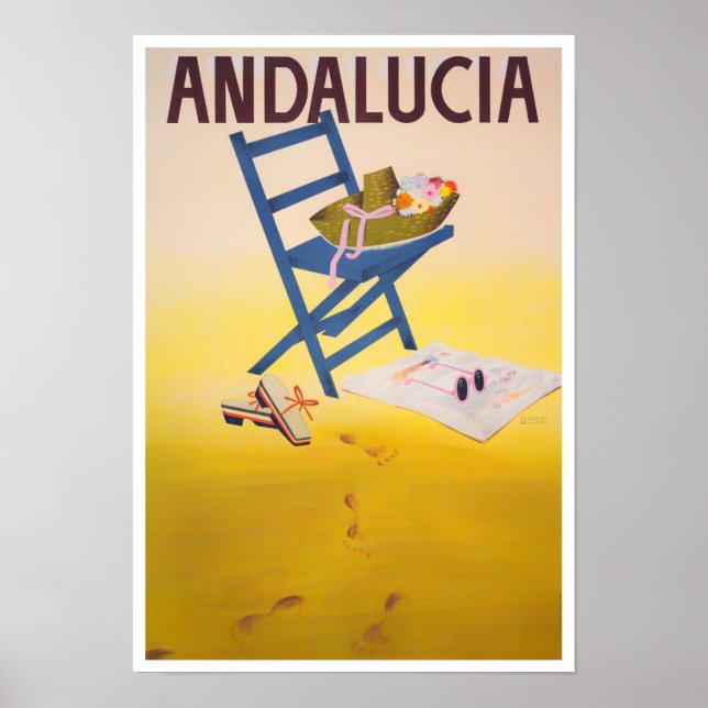 Andalusia Spain vintage travel poster (Front)