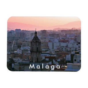 Andalusia. Sunset over Malaga. Magnet