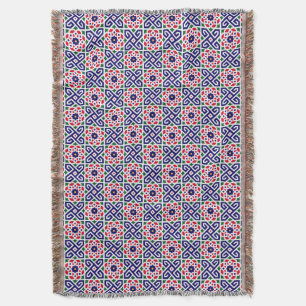 Andalusian Moroccan Tile-Inspired Throw Blanket