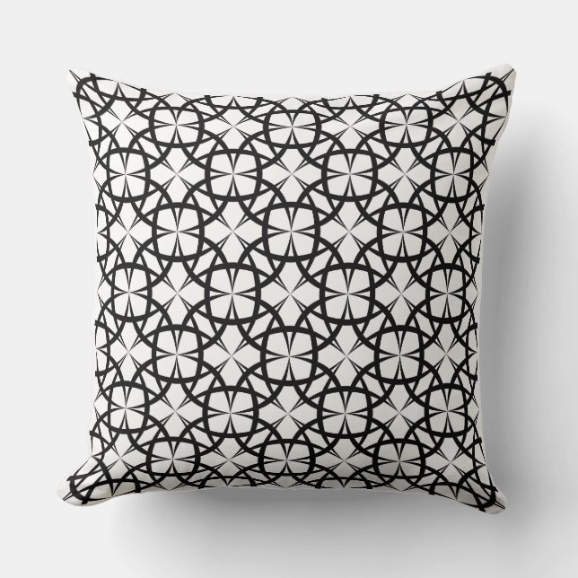 Andalusian Quatrefoil Geometric Throw Pillow  (Front)