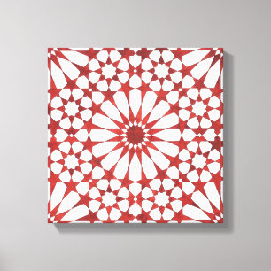 Andalusian red mosaic ALHAMBRA Canvas Print