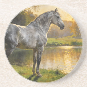 Andalusian Stallion by the Lake Coaster