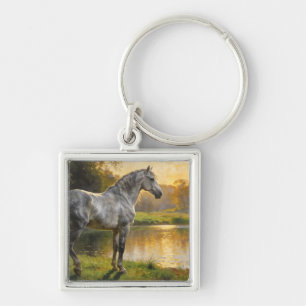 Andalusian Stallion by the Lake Key Ring