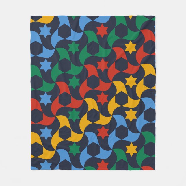 Andalusian Tiles 12 (Alhambra Palace, Granada) Fleece Blanket (Front)