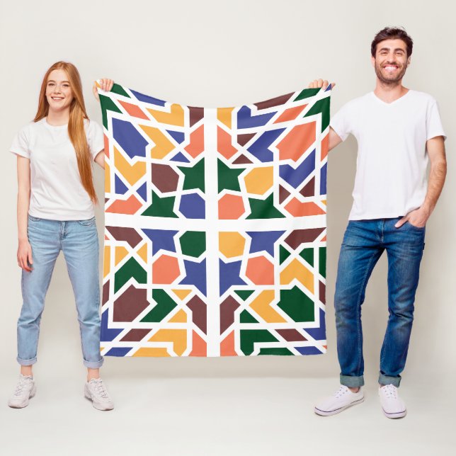Andalusian Tiles 1 Fleece Blanket (In Situ)