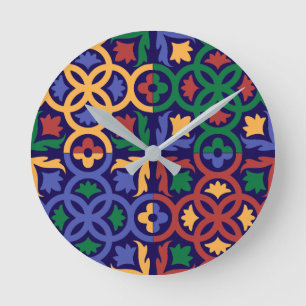 Andalusian Tiles 3 Round Clock