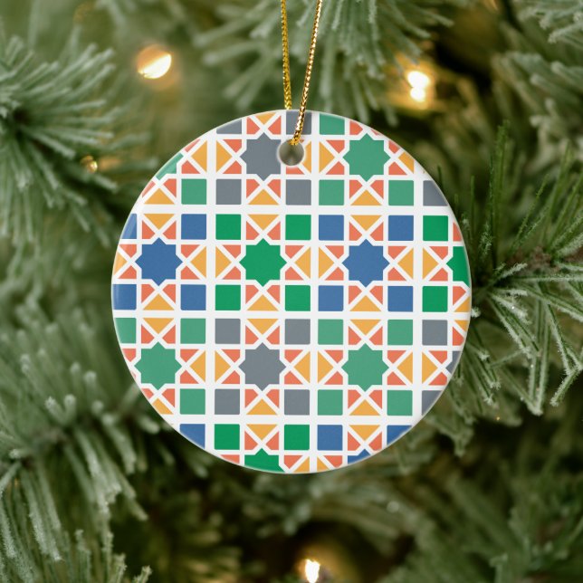 Andalusian Tiles 4 Ceramic Ornament (Tree)