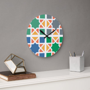 Andalusian Tiles 4 Large Clock