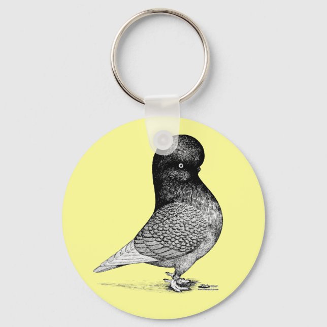 Andalusian Tumbler Pigeon Key Ring (Front)