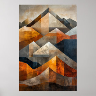 Andean Mountains: Abstract Geometric Art Poster