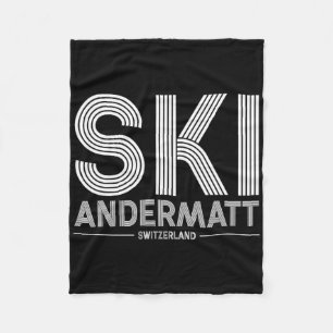 Andermatt Ski Resort Swiss Alps Skiing Switzerland Fleece Blanket