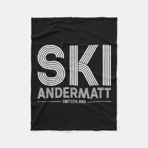 Andermatt Ski Resort Swiss Alps Skiing Switzerland Fleece Blanket