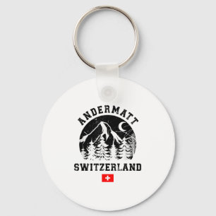 Andermatt Switzerland Ski Resort Alps Alpine Skiin Key Ring