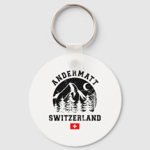 Andermatt Switzerland Ski Resort Alps Alpine Skiin Key Ring