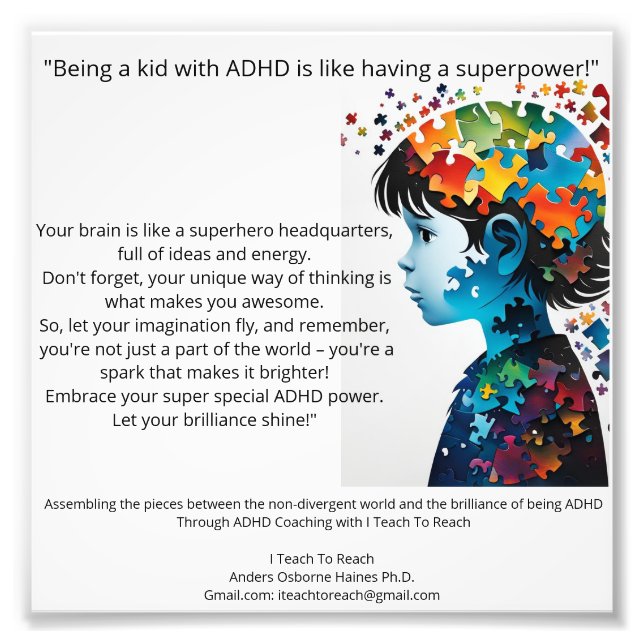 Anders OsbornePhD* Postive ADHD Attributes Poster (Front)