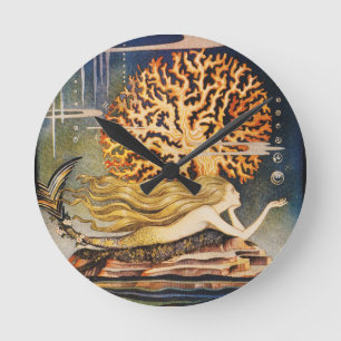 Andersen: Little Mermaid Drawing Round Clock