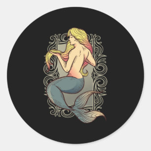 ANDERSEN LITTLE MERMAID NOUVEAU CLASSIC ROUND STICKER