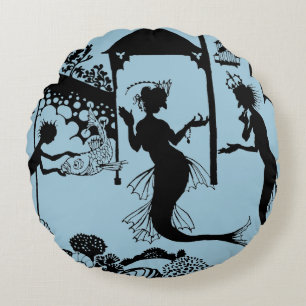 Andersen: Little Mermaid Silhouette Round Cushion