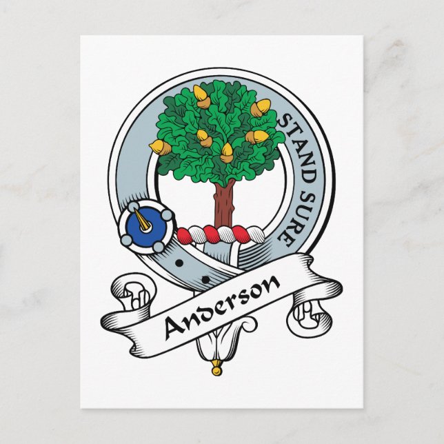 Anderson Clan Badge Postcard (Front)