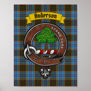 Anderson Clan Badge & Tartan 8.5x11 Poster