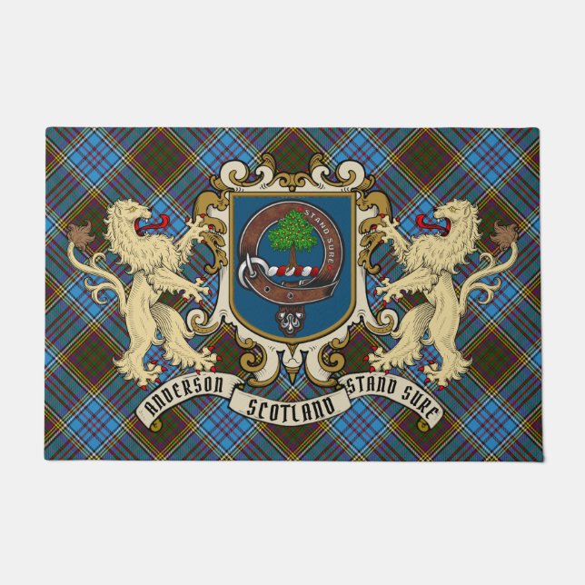 Anderson Clan Badge & Tartan  Doormat (Front)