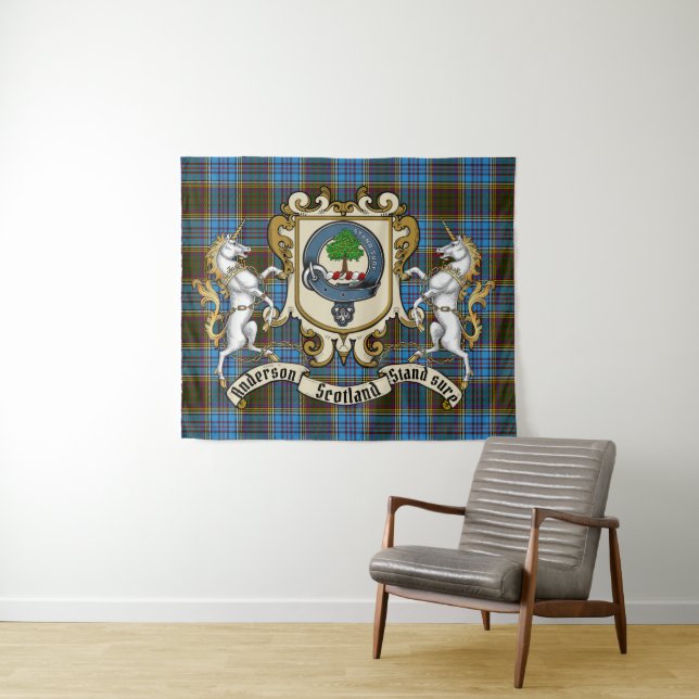 Anderson Clan Badge & Tartan Tapestry (In Situ (Horizontal))