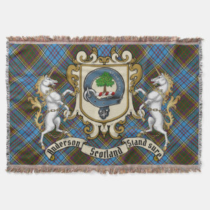 Anderson Clan Badge & Tartan Throw Blanket