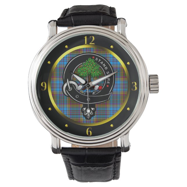 Anderson Clan Badge & Tartan  Watch (Front)