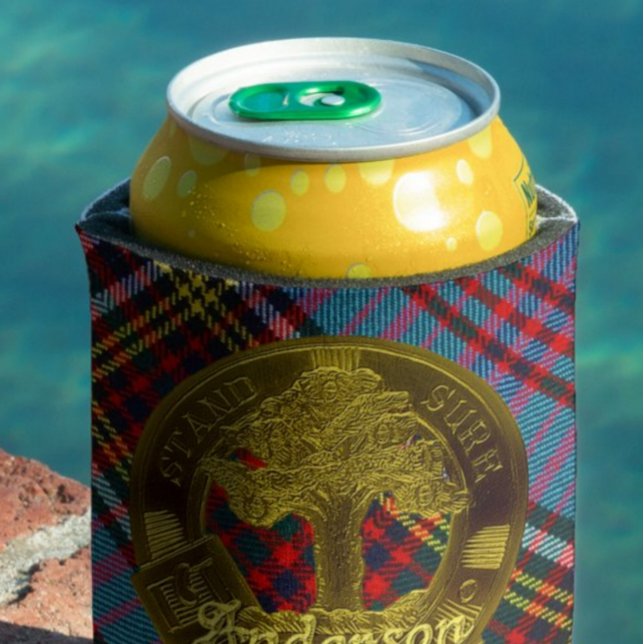 Anderson Clan Can Cooler (Clan Anderson Tartan and Motif Can Cooler (in situ)
)