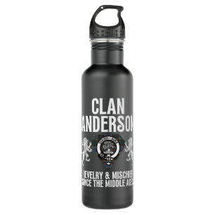 Anderson Clan Scottish Name Coat Of Arms Tartan 710 Ml Water Bottle