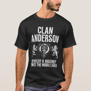 Anderson Clan Scottish Name Coat Of Arms Tartan    T-Shirt