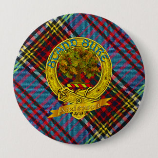 Anderson Clan Tartan & Motif 10 Cm Round Badge