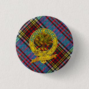 Anderson Clan Tartan & Motif 3 Cm Round Badge