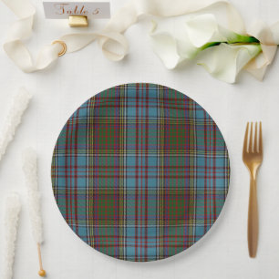 Anderson Clan Tartan Plaid Pattern Scottish Paper Plate