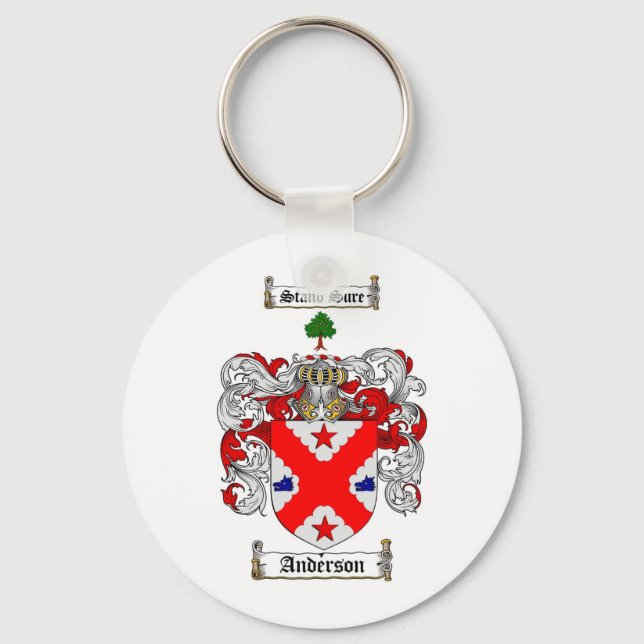 ANDERSON FAMILY CREST -  ANDERSON COAT OF ARMS KEY RING (Front)